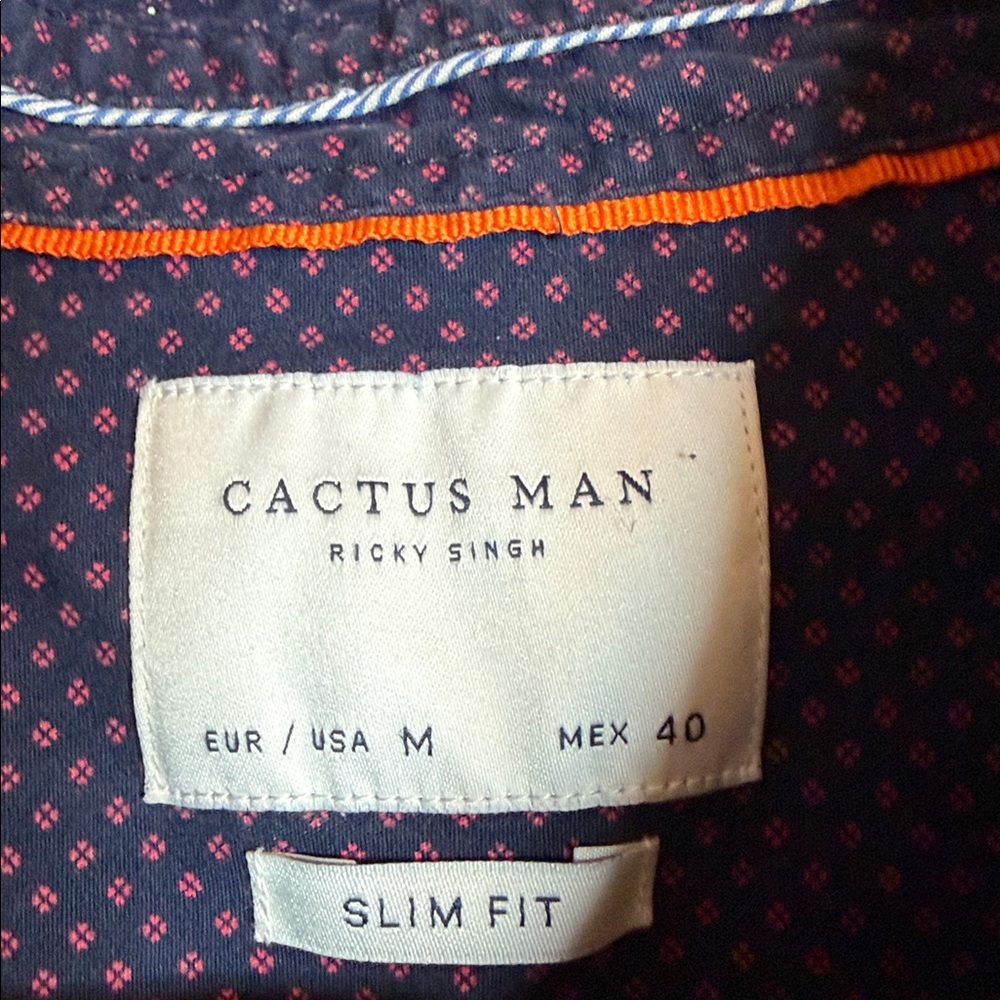 Cactus Dark Blue Patterned Button Down Shirt - image 3